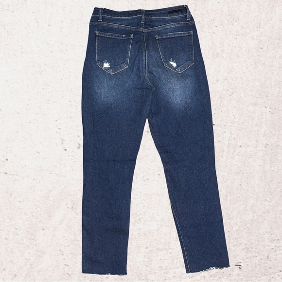 Blue Ankle Cropped Distressed Jeans - Picture 2 of 4
